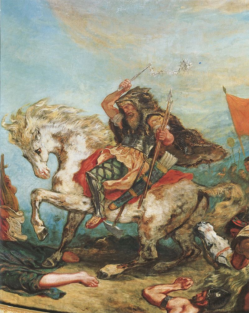 АТИЛА, около 406 г. – 453 г. Фрагмент от стенопис на Йожен Делакроа (1840 г.)